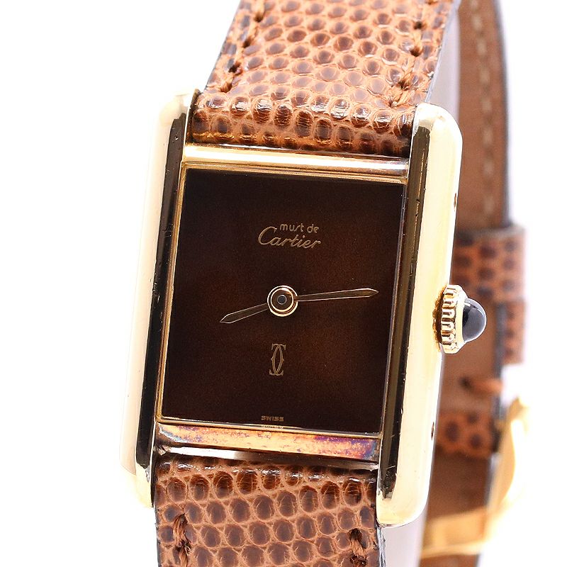 【中古】CARTIER MUST TANK SMALL MODEL VERMEIL カルティエ マストタンク SM ヴェルメイユ 82975613