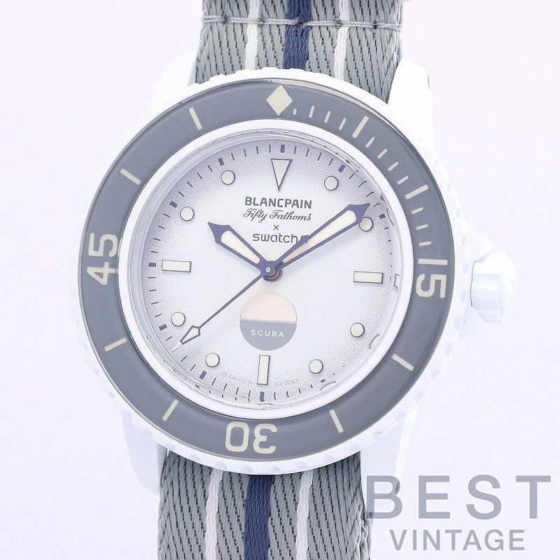 【中古】SWATCH BLANCPAIN X SWATCH BIOCERAMIC SCUBA FIFTY-FATHOMS スウォッチ ブランパン X スウォッチ バイオセラミック スキューバ フィフティ ファゾムス S035S100