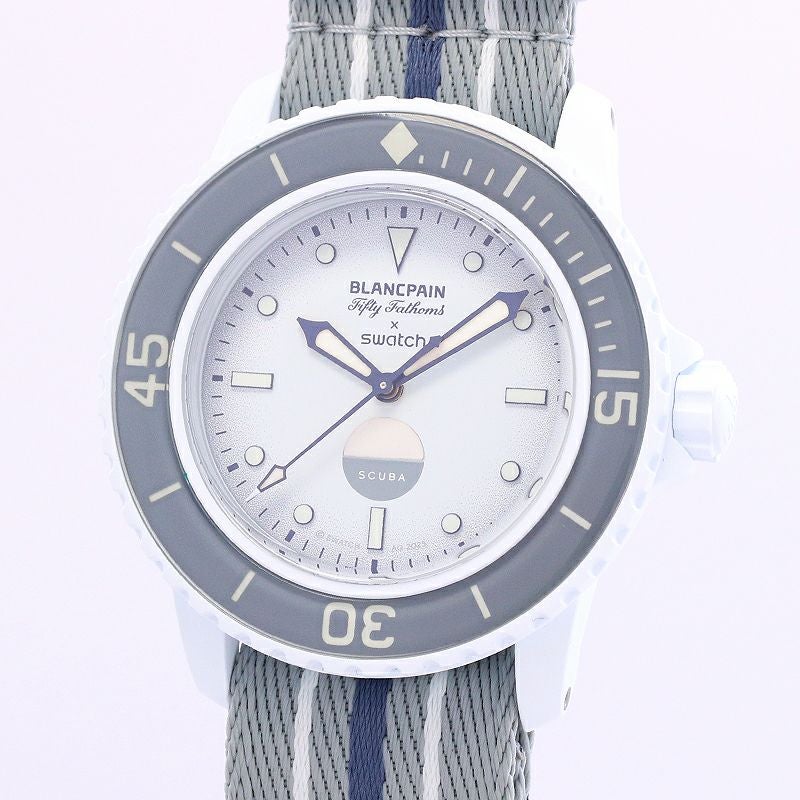【中古】SWATCH BLANCPAIN X SWATCH BIOCERAMIC SCUBA FIFTY-FATHOMS スウォッチ ブランパン X スウォッチ バイオセラミック スキューバ フィフティ ファゾムス S035S100
