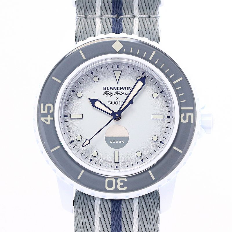 【中古】SWATCH BLANCPAIN X SWATCH BIOCERAMIC SCUBA FIFTY-FATHOMS スウォッチ ブランパン X スウォッチ バイオセラミック スキューバ フィフティ ファゾムス S035S100
