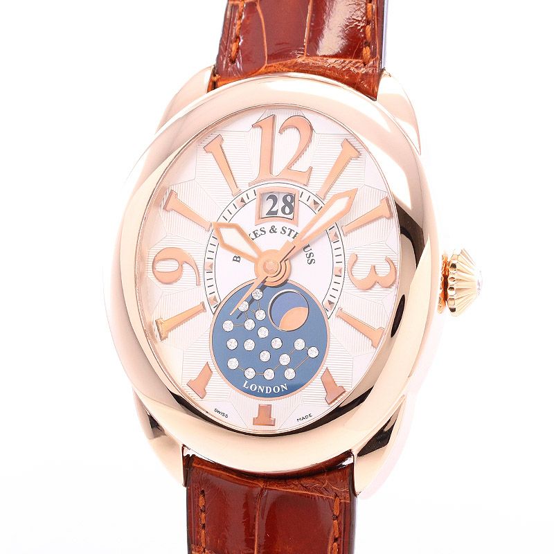【中古】BACKES&STRAUSS REGENT 1609 BIG DATE MOON PHASE バックス&ストラウス リージェント 1609 ビッグデイト ムーンフェイズ RE.4452.MA 1609.AD
