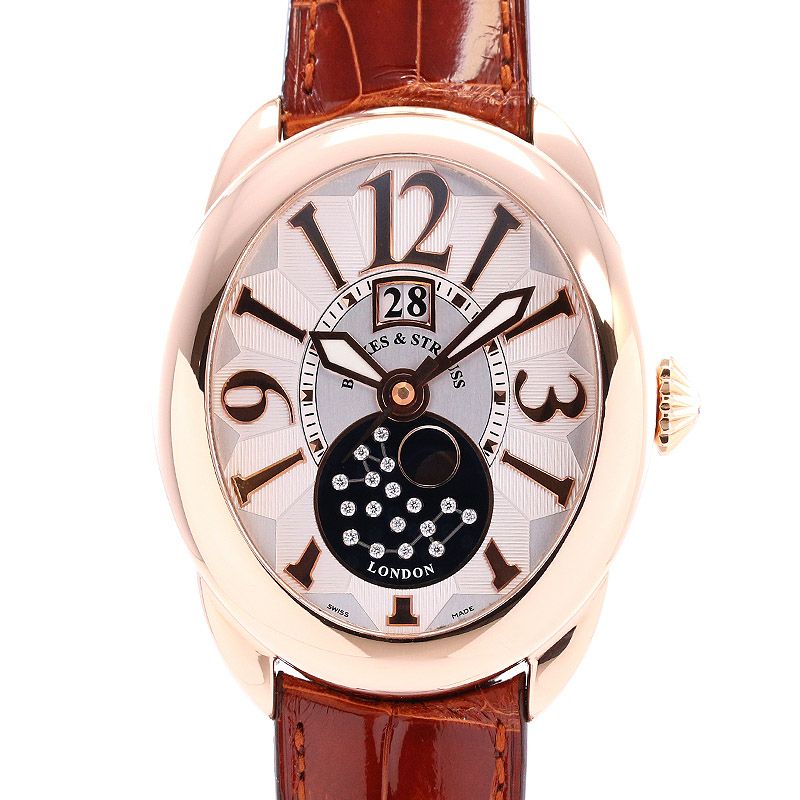 【中古】BACKES&STRAUSS REGENT 1609 BIG DATE MOON PHASE バックス&ストラウス リージェント 1609 ビッグデイト ムーンフェイズ RE.4452.MA 1609.AD