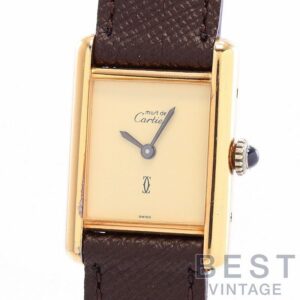 【中古】CARTIER MUST TANK SMALL MODEL VERMEIL "PLAIN IVOLY DIAL" カルティエ マストタンクSM ヴェルメイユ プレーンアイボリーダイヤル 3