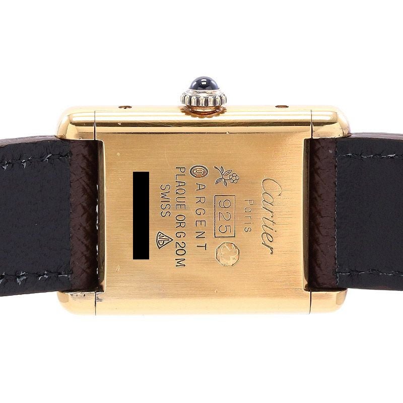 【中古】CARTIER MUST TANK SMALL MODEL VERMEIL "PLAIN IVOLY DIAL" カルティエ マストタンクSM ヴェルメイユ プレーンアイボリーダイヤル 3