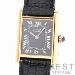 【中古】CARTIER MUST TANK SMALL MODEL VERMEIL BLACK ROMAN DIAL カルティエ マストタンクSM ヴェルメイユ ブラックローマンダイヤル 3