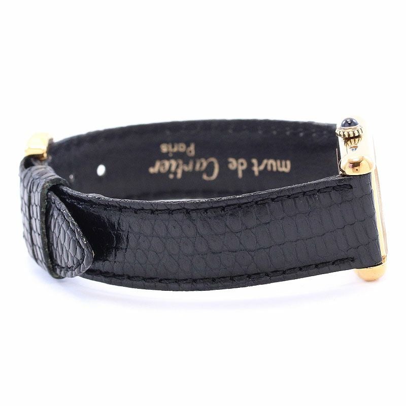 【中古】CARTIER MUST TANK SMALL MODEL VERMEIL BLACK ROMAN DIAL カルティエ マストタンクSM ヴェルメイユ ブラックローマンダイヤル 3