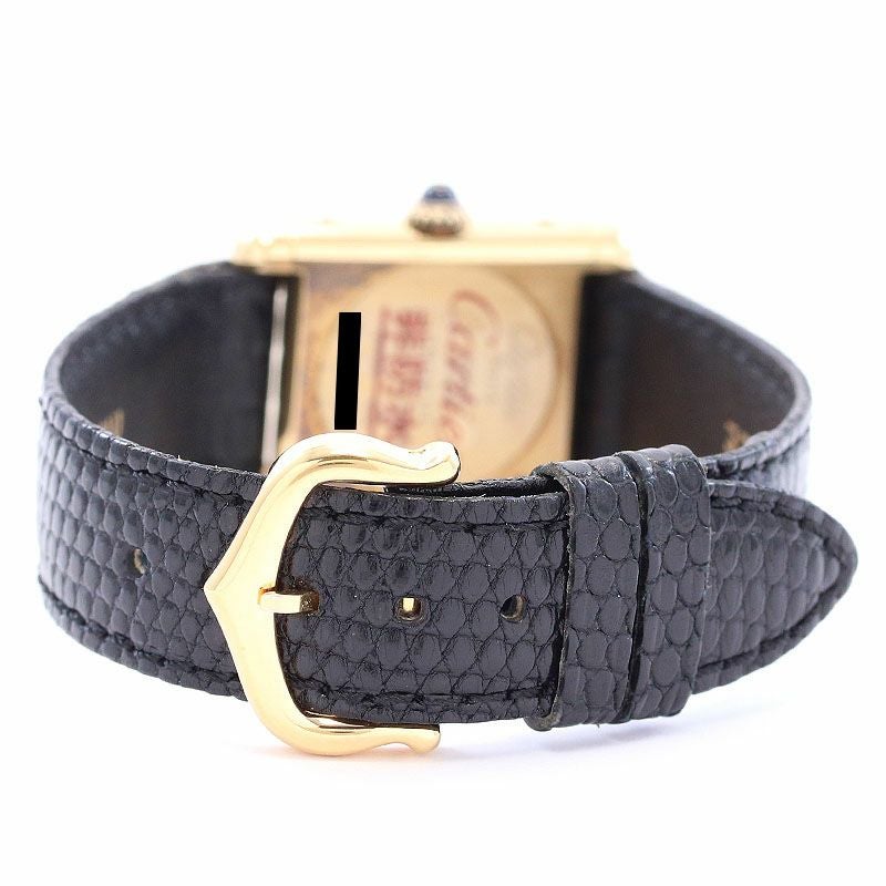 【中古】CARTIER MUST TANK SMALL MODEL VERMEIL BLACK ROMAN DIAL カルティエ マストタンクSM ヴェルメイユ ブラックローマンダイヤル 3