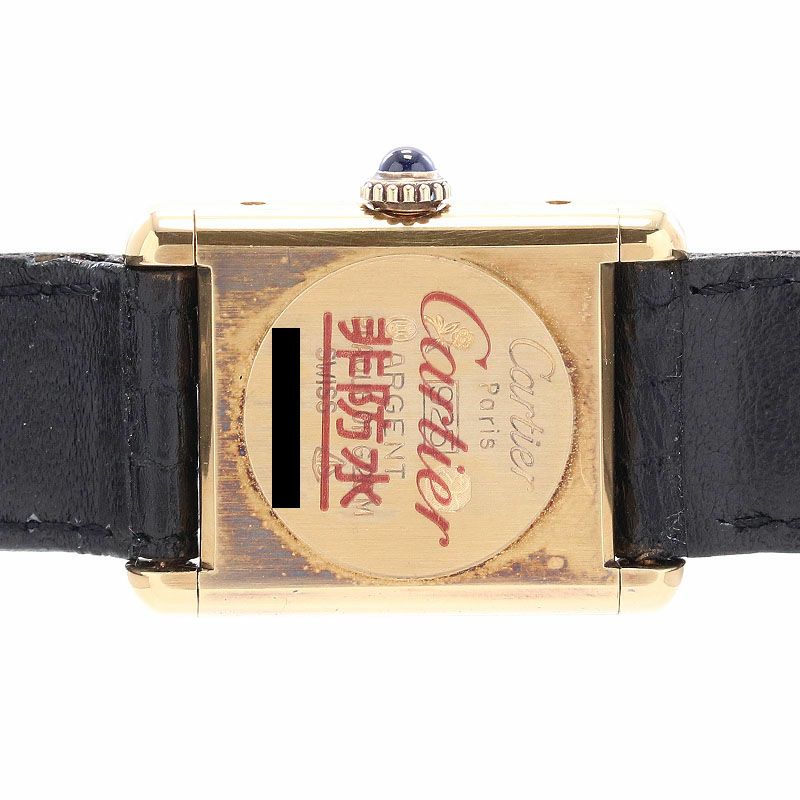 【中古】CARTIER MUST TANK SMALL MODEL VERMEIL BLACK ROMAN DIAL カルティエ マストタンクSM ヴェルメイユ ブラックローマンダイヤル 3