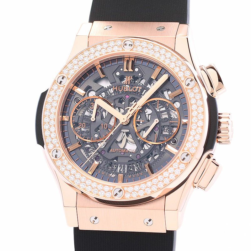 【中古】HUBLOT CLASSIC FUSION AEROCHRONOGRAPH KING GOLD DIAMONDS ウブロ クラシックフュージョン アエロクロノグラフ キングゴールドダイヤモンド 525.OX.0180.LR.1104