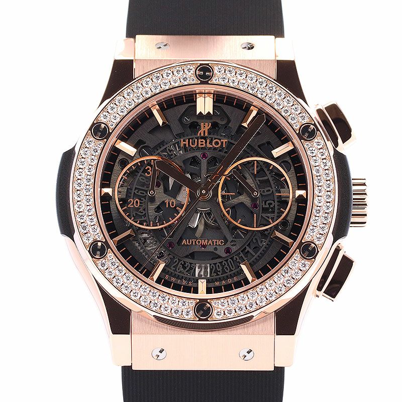 【中古】HUBLOT CLASSIC FUSION AEROCHRONOGRAPH KING GOLD DIAMONDS ウブロ クラシックフュージョン アエロクロノグラフ キングゴールドダイヤモンド 525.OX.0180.LR.1104