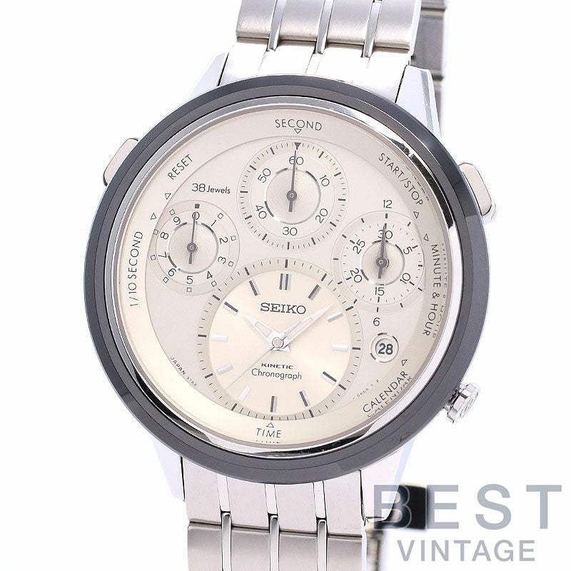 【中古】SEIKO CROWN CHRONOGRAPH DOMESTIC CHRONOGRAPH 40TH ANNIVERSARY セイコー キネティック クラウン クロノグラフ 国産クロノグラフ誕生40周年記念限定 SBCG003 (9T82-0AE0)