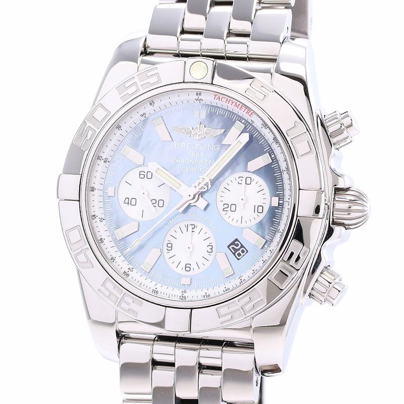 【中古】BREITLING CHRONOMAT 44 JAPAN LIMITED ブライトリング クロノマット 44 MOP ブラック&ホワイト 日本限定400本 AB01103C/BC48/375A (A011BWJPA)