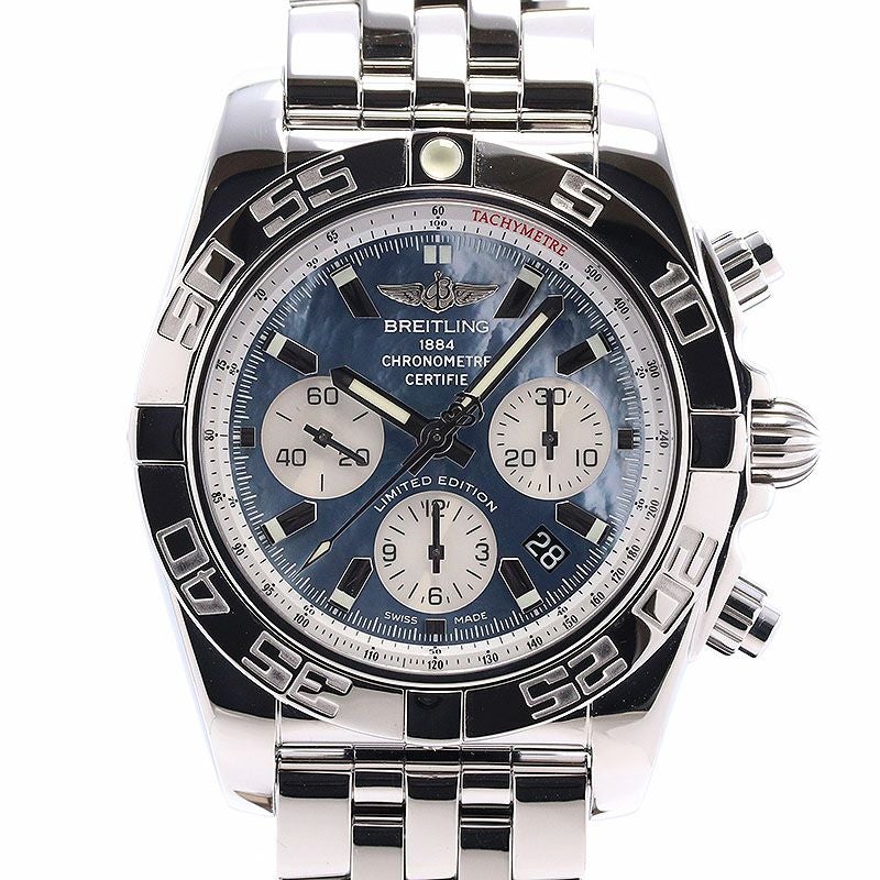 【中古】BREITLING CHRONOMAT 44 JAPAN LIMITED ブライトリング クロノマット 44 MOP ブラック&ホワイト 日本限定400本 AB01103C/BC48/375A (A011BWJPA)