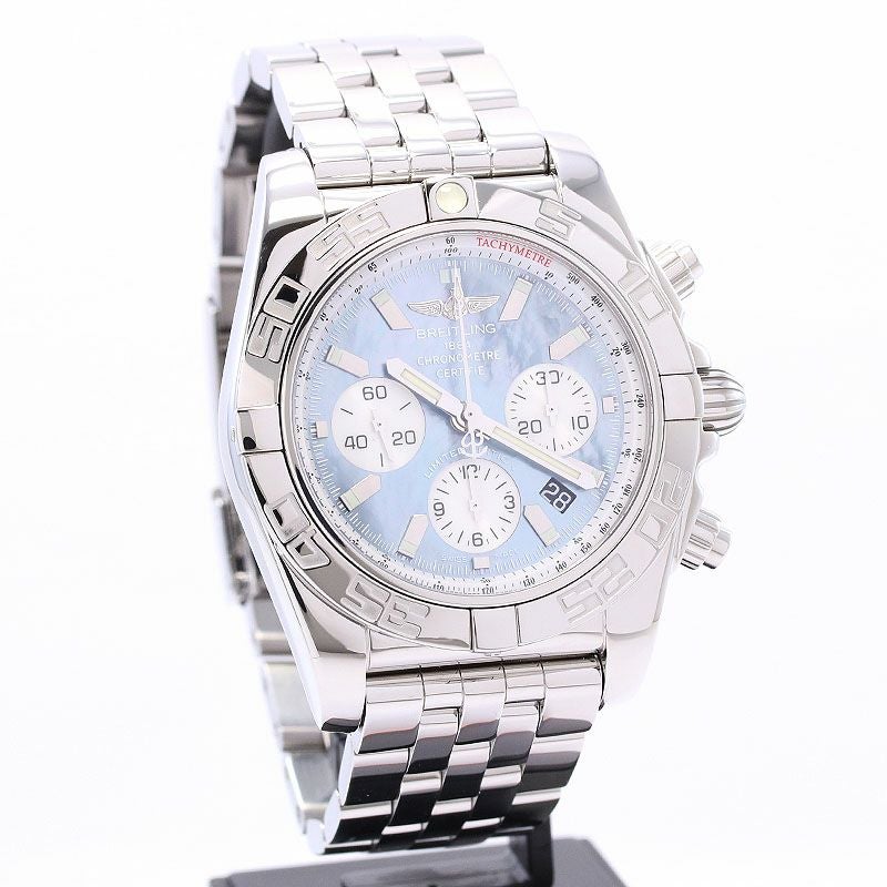 【中古】BREITLING CHRONOMAT 44 JAPAN LIMITED ブライトリング クロノマット 44 MOP ブラック&ホワイト 日本限定400本 AB01103C/BC48/375A (A011BWJPA)