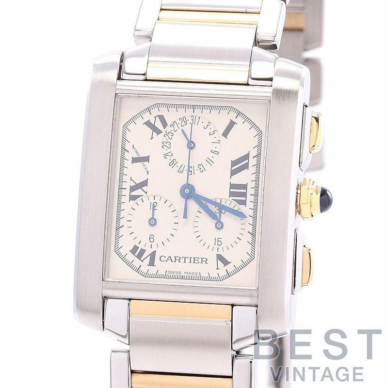 【中古】CARTIER TANK FRANCAISE EXTRA-LARGE MODEL CHRONO REFLEX カルティエ タンクフランセーズXL クロノリフレックス W51004Q4