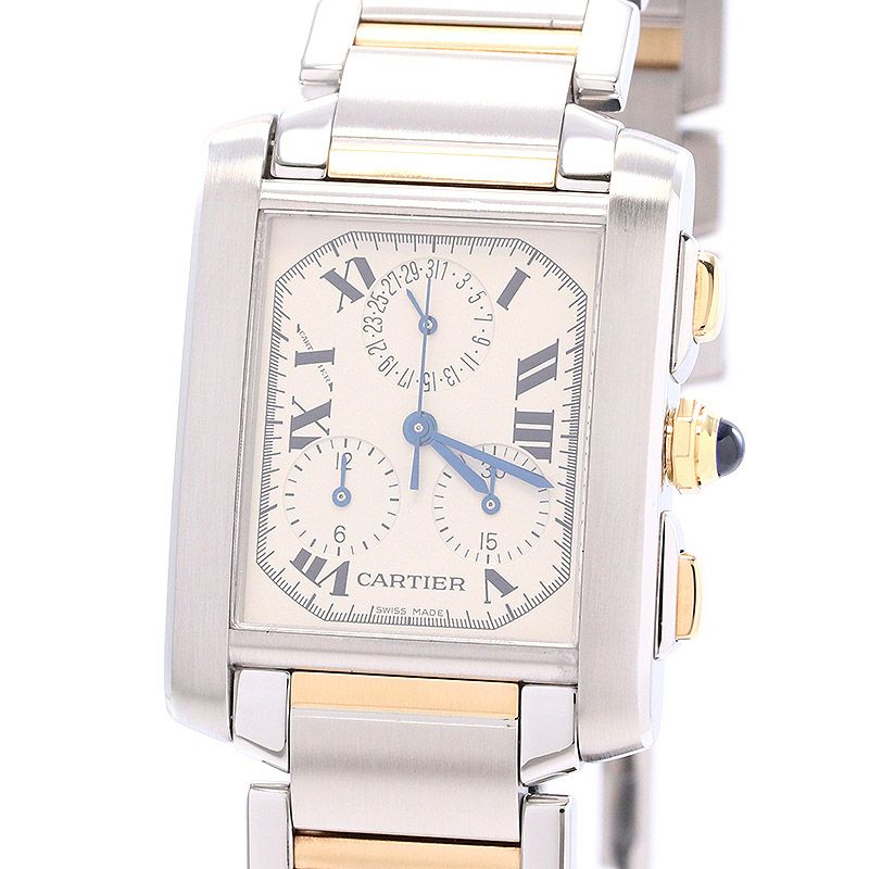 【中古】CARTIER TANK FRANCAISE EXTRA-LARGE MODEL CHRONO REFLEX カルティエ タンクフランセーズXL クロノリフレックス W51004Q4