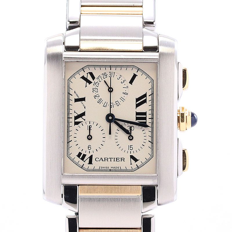 【中古】CARTIER TANK FRANCAISE EXTRA-LARGE MODEL CHRONO REFLEX カルティエ タンクフランセーズXL クロノリフレックス W51004Q4