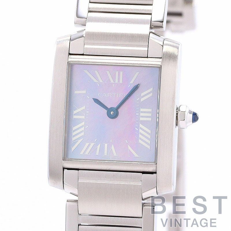 【中古】CARTIER TANK FRANCAISE WATCH SMALL MODEL BLUE MOP DIAL カルティエ タンクフランセーズ SM W51034Q3