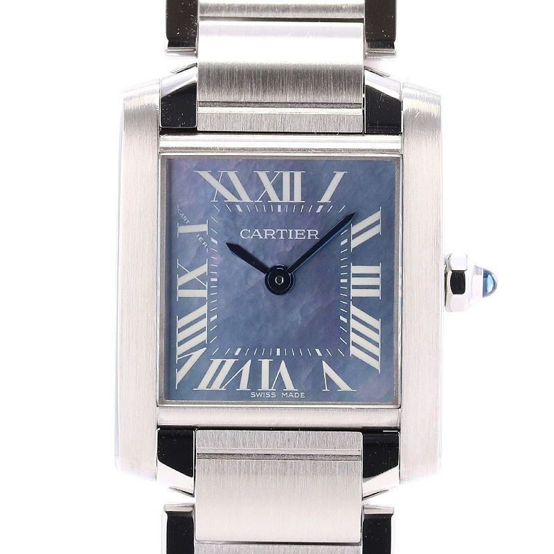 【中古】CARTIER TANK FRANCAISE WATCH SMALL MODEL BLUE MOP DIAL カルティエ タンクフランセーズ SM W51034Q3