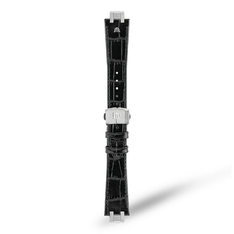 MAURICE LACROIX Black Calf Leather Strap モーリス・ラクロア ブラックカーフレザーストラップ AI1108、AI6007、AI6057のモデルと互換性あり ML824-005035