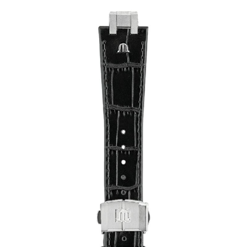 MAURICE LACROIX Black Calf Leather Strap モーリス・ラクロア ブラックカーフレザーストラップ AI1108、AI6007、AI6057のモデルと互換性あり ML824-005035