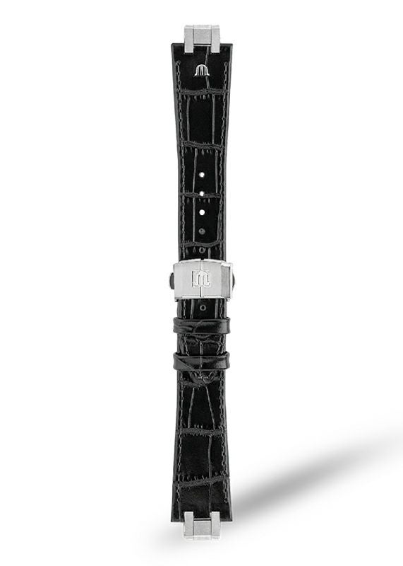MAURICE LACROIX Black Calf Leather Strap モーリス・ラクロア ブラックカーフレザーストラップ AI6008、AI6058、AI6158のモデルと互換性あり ML823-005051