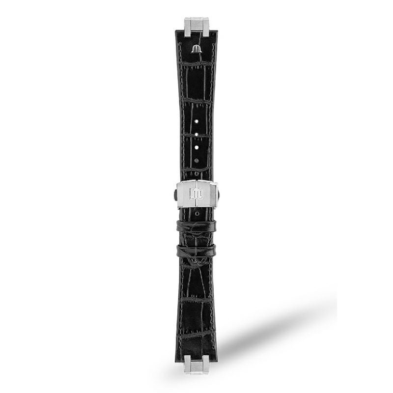 MAURICE LACROIX Black Calf Leather Strap モーリス・ラクロア ブラックカーフレザーストラップ AI6008、AI6058、AI6158のモデルと互換性あり ML823-005051