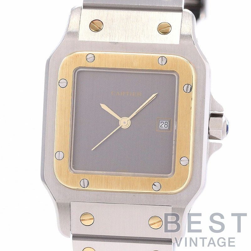 【中古】CARTIER SANTOS CARREE LARGE MODEL / SANTOS GALBEE カルティエ サントス カレ LM スレートグレー ゴーストダイヤル / サントス ガルベ LM 81035488(2961) GHOST