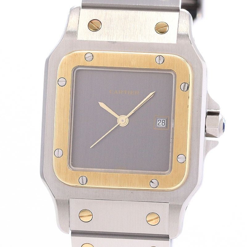 【中古】CARTIER SANTOS CARREE LARGE MODEL / SANTOS GALBEE カルティエ サントス カレ LM スレートグレー ゴーストダイヤル / サントス ガルベ LM 81035488(2961) GHOST