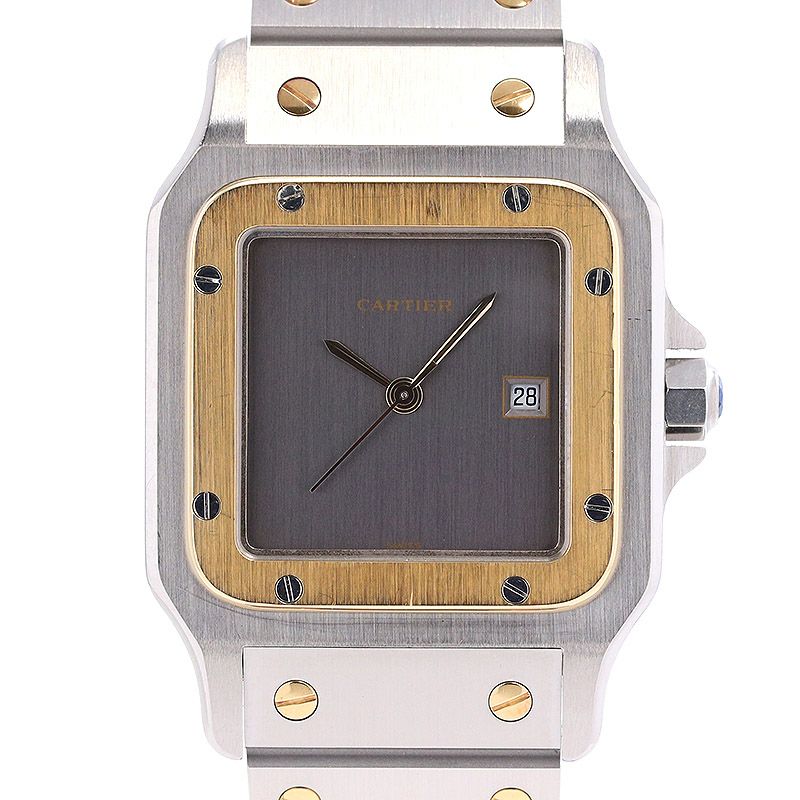 【中古】CARTIER SANTOS CARREE LARGE MODEL / SANTOS GALBEE カルティエ サントス カレ LM スレートグレー ゴーストダイヤル / サントス ガルベ LM 81035488(2961) GHOST