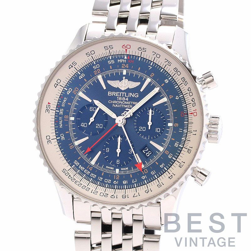【中古】BREITLING NAVITIMER GMT LIMITED EDITION ブライトリング ナビタイマーGMT リミテッドエディション 1000本限定 AB04411A/C937/443A (A044C37NP)