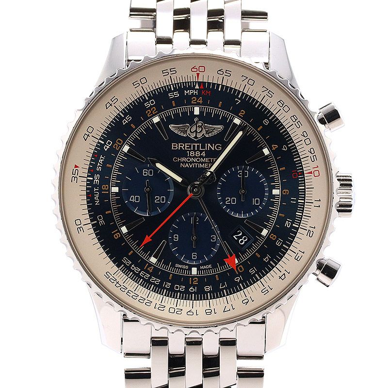【中古】BREITLING NAVITIMER GMT LIMITED EDITION ブライトリング ナビタイマーGMT リミテッドエディション 1000本限定 AB04411A/C937/443A (A044C37NP)