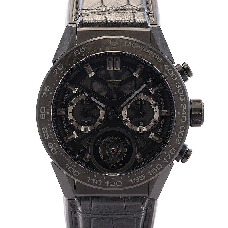 【中古】TAG HEUER CARRERA CALIBRE HEUER 02T TOURBILLON PHANTOM タグ・ホイヤー カレラ キャリバー ホイヤー02T カーボン トゥールビヨン ファントム 45MM CAR5A8P.FC6415