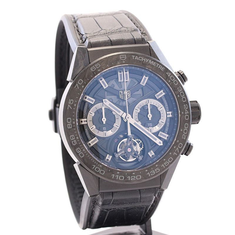 【中古】TAG HEUER CARRERA CALIBRE HEUER 02T TOURBILLON PHANTOM タグ・ホイヤー カレラ キャリバー ホイヤー02T カーボン トゥールビヨン ファントム 45MM CAR5A8P.FC6415
