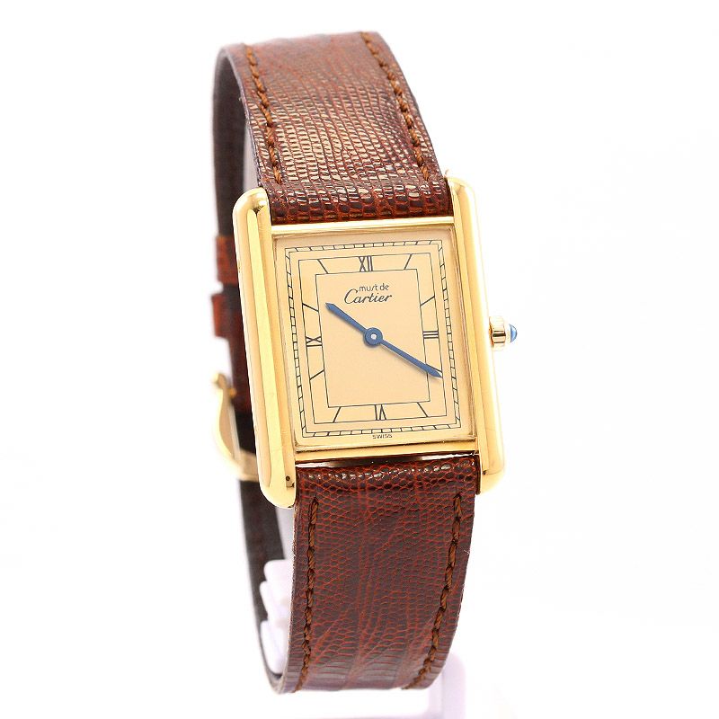 【中古】CARTIER MUST TANK LARGE MODEL VERMEIL カルティエ マストタンクLM ヴェルメイユ 83918723 (6 81006)