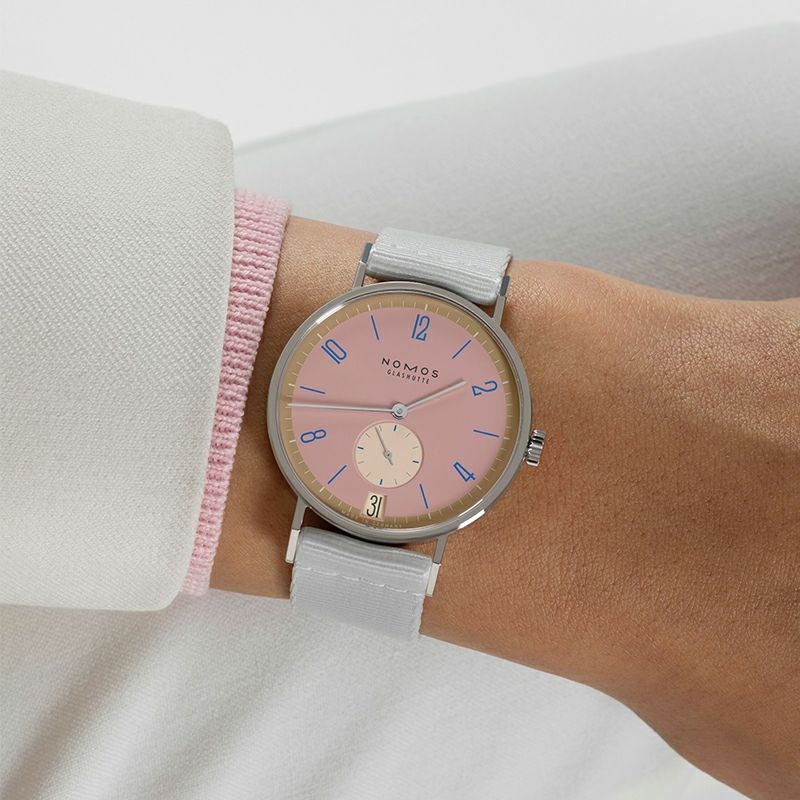 NOMOS GLASHUETTE Tangente 38 Date POMPADOUR ノモス グラスヒュッテ タンジェント 38 デイト POMPADOUR NM179.S15