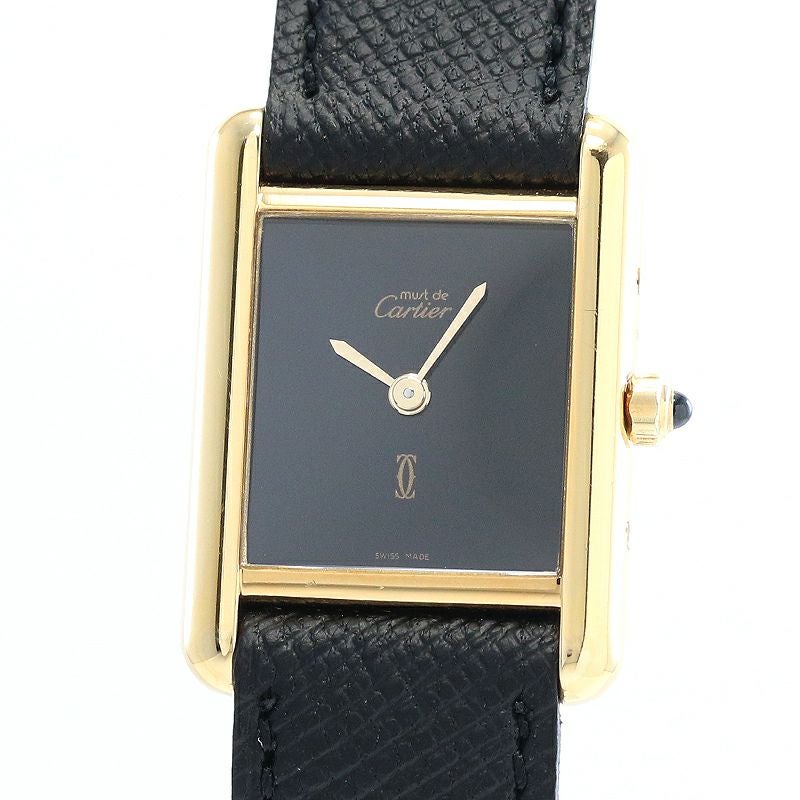 【中古】CARTIER MUST TANK SMALL MODEL ONYX DIAL カルティエ マストタンクSM オニキスダイヤル 84919923