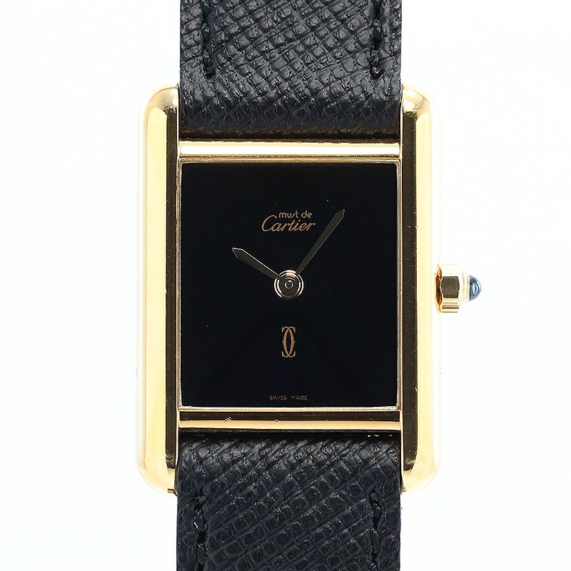 【中古】CARTIER MUST TANK SMALL MODEL ONYX DIAL カルティエ マストタンクSM オニキスダイヤル 84919923