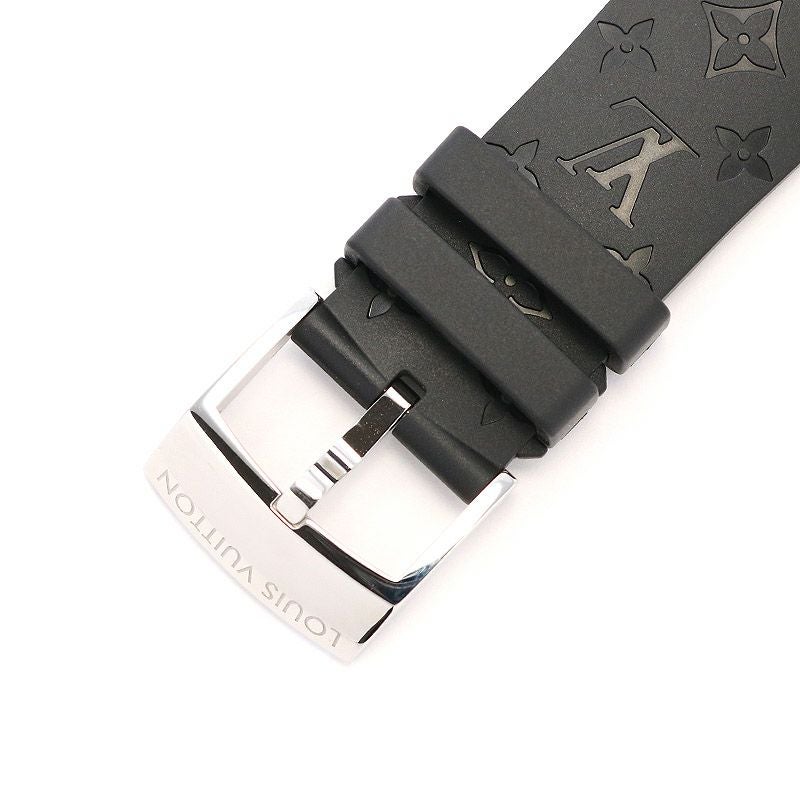 【中古】LOUIS VUITTON TAMBOUR MOON DUAL TIME BLACK & WHITE ルイ・ヴィトン タンブール ムーン デュアルタイム ブラック&ホワイト 39.5MM QA105Z
