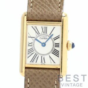 【中古】CARTIER MUST TANK SMALL MODEL VERMEIL OPALINE DIAL カルティエ マストタンク SM ヴェルメイユ オパランダイヤル W1005554