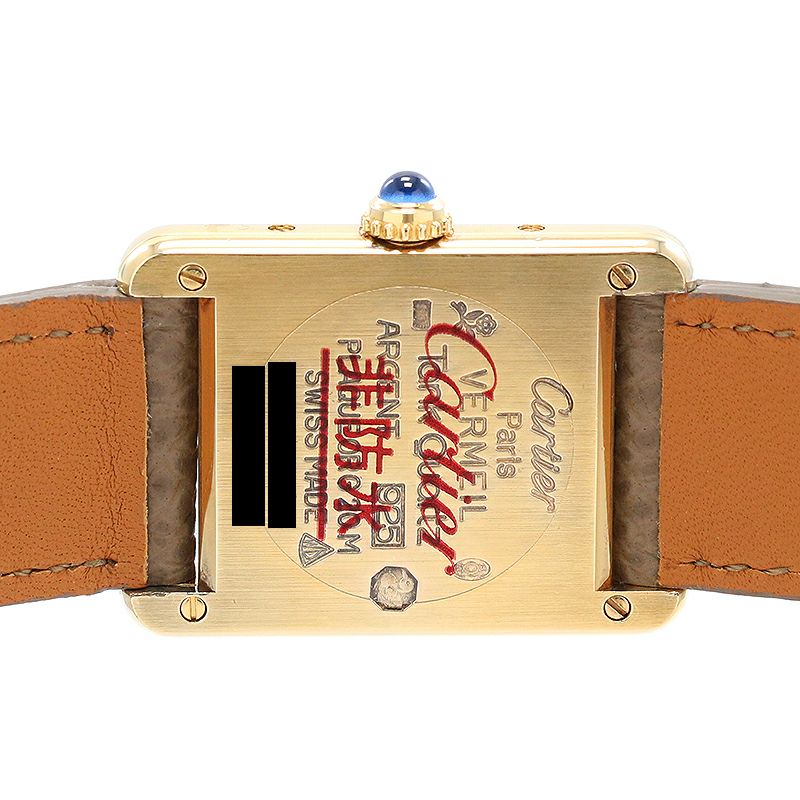 【中古】CARTIER MUST TANK SMALL MODEL VERMEIL OPALINE DIAL カルティエ マストタンク SM ヴェルメイユ オパランダイヤル W1005554
