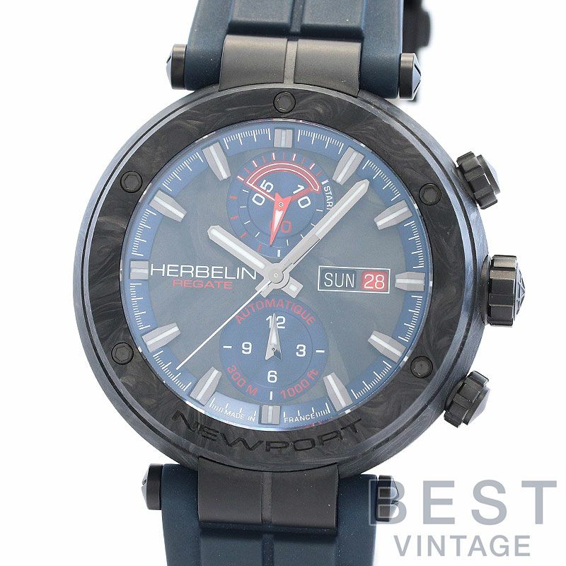 【中古】HERBELIN NEWPORT REGATE CARBON エルブラン ニューポート レガッタ カーボン 288/CN45CB