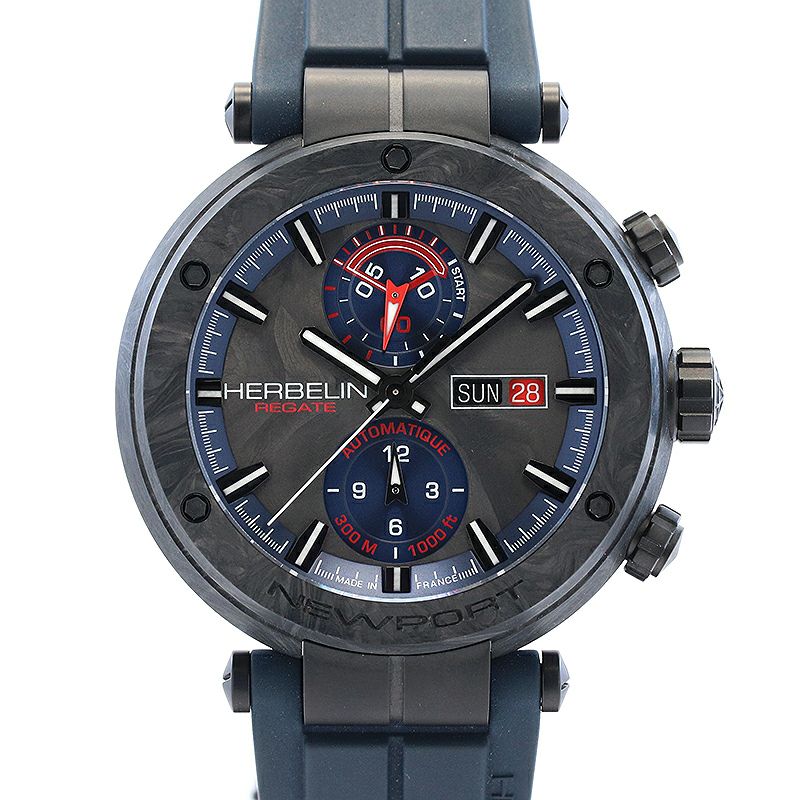 【中古】HERBELIN NEWPORT REGATE CARBON エルブラン ニューポート レガッタ カーボン 288/CN45CB
