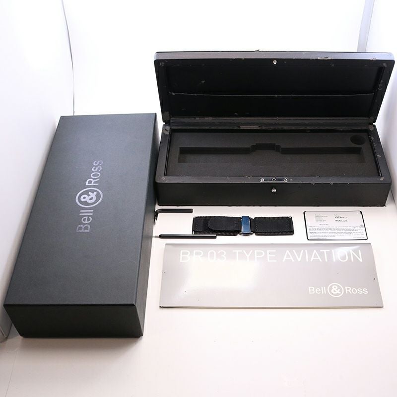【中古】BELL & ROSS BR03-92 TYPE AVIATION ベル&ロス BR03-92 タイプ アビエーション BR03-92AVIA-R (BR03-88-S)