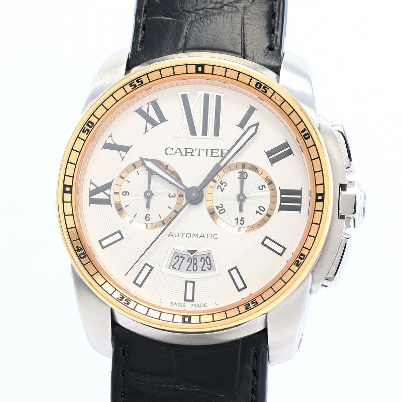 【中古】CARTIER CALIBRE DE CARTIER CHRONOGRAPH LARGE MODEL カルティエ カリブル ドゥ カルティエ クロノグラフ LM W7100043