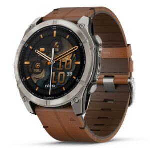 GARMIN fenix 8 Sapphire AMOLED 51mm Ti / Chestnut Leather Band ガーミン フェニックス8 サファイア アモレッド 51mm Ti / チェスナット レザーバンド 010-02905-81
