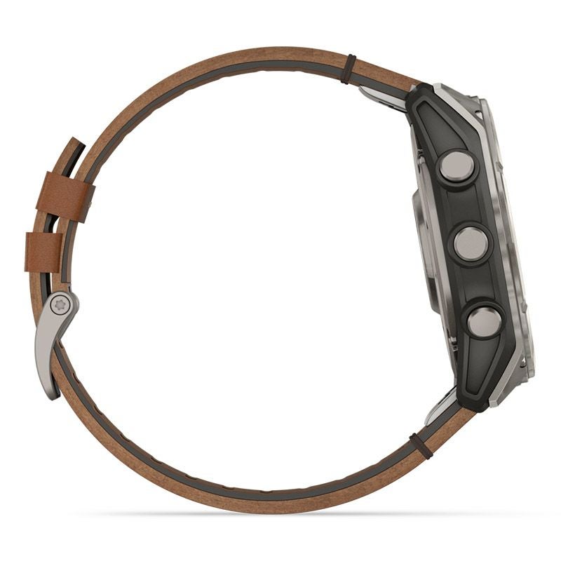 GARMIN fenix 8 Sapphire AMOLED 51mm Ti / Chestnut Leather Band ガーミン フェニックス8 サファイア アモレッド 51mm Ti / チェスナット レザーバンド 010-02905-81