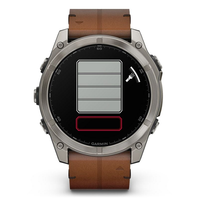 GARMIN fenix 8 Sapphire AMOLED 51mm Ti / Chestnut Leather Band ガーミン フェニックス8 サファイア アモレッド 51mm Ti / チェスナット レザーバンド 010-02905-81