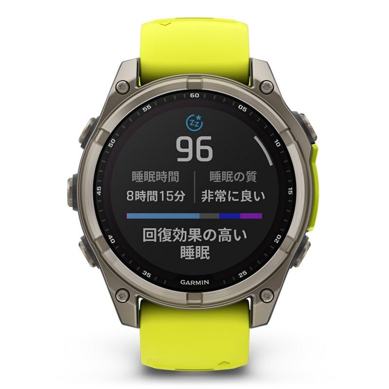GARMIN fenix 8 Sapphire Dual Power 47mm Ti / Amp Yellow ガーミン フェニックス8 サファイア デュアルパワー 47mm Ti / アンプ イエロー 010-02906-51