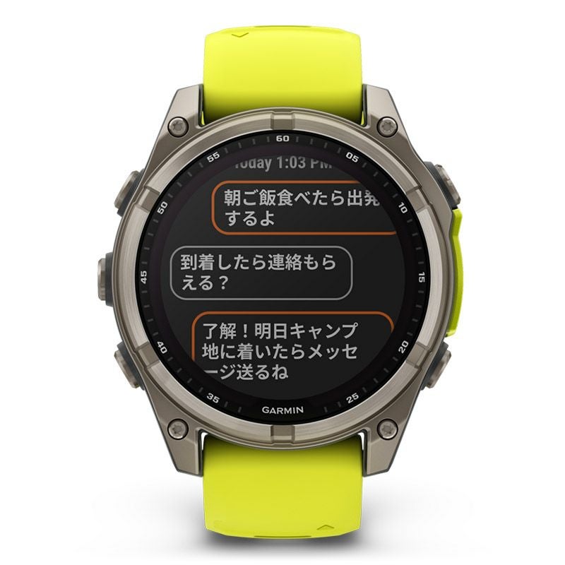 GARMIN fenix 8 Sapphire Dual Power 47mm Ti / Amp Yellow ガーミン フェニックス8 サファイア デュアルパワー 47mm Ti / アンプ イエロー 010-02906-51